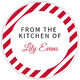 Candy Cane Stripes Round Gift Stickers in a Jar Image 2 of 2